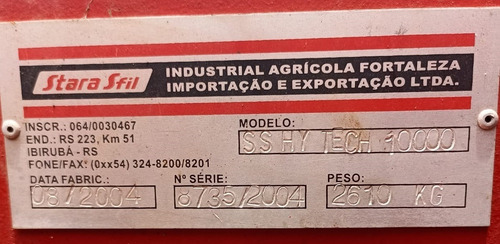 Plantadeira De Verão Stara Sfil Sshy Tech 10000 Ano 2004