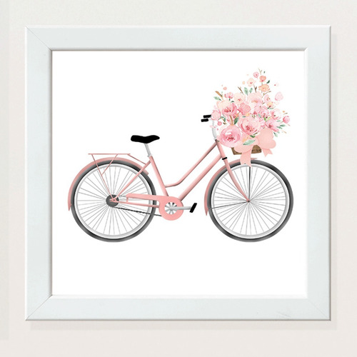 Quadro Decorativo Infantil Menina Paris Torre Bicicleta