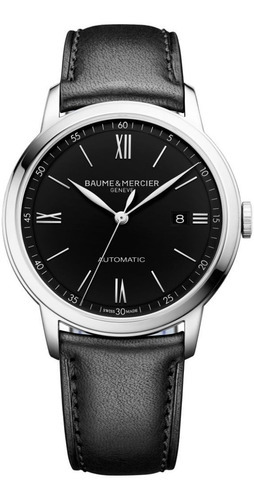 Reloj Baume & Mercier Classima Original Para Hombre 1045 Color de la correa Negro Color del bisel Plateado Color del fondo Negro