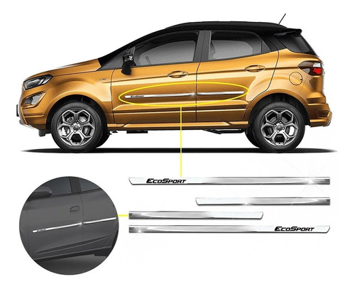 Molduras De Puerta Cromadas Bagueta Ford Ecosport 2013 2014 2015 2016 2017 2018 2019