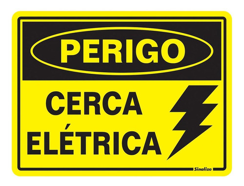 Placa Sinalizacao Poliestireno 15x20 Âperigo Cerca Ele