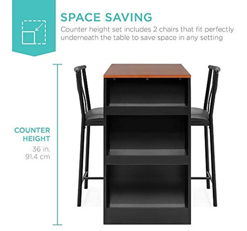 Best Choice Products Juego De Mesa De Comedor De Madera De 3