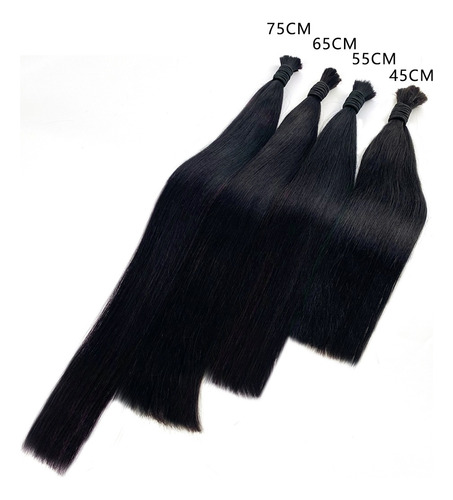 Cabello Natural Indio 100% Humano 45cm Extensiones 50g 10a-color 1b (negro Natural)