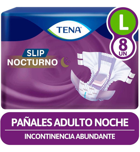 Pañal Adulto Incontinencia Tena Slip Nocturno Talla G 8u Talle Grande