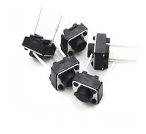 Comprar 100 Pcs Suiche Pulsador Sin Retención 2 Pines Negro Arduino