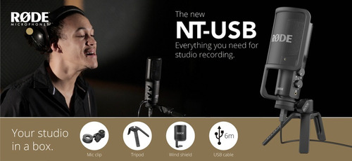 Micrófono Rode NT-USB condensador cardioide negro