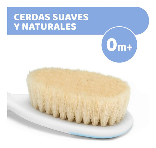 Set Cepillo Y Peine Bebé Cerdas Suaves Color Azul Chicco Azul Estrellado