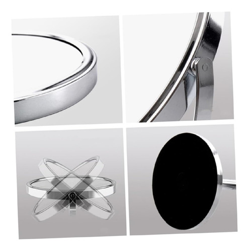 2 Espelhos De Mesa Oval Giratório Dupla Face Aumento Zoom P