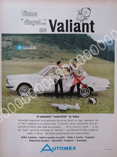 Cartel Retro Autos Chrysler Dodge Valiant 1965 /n81