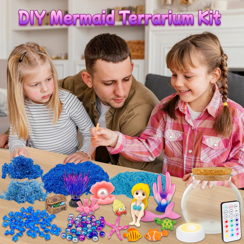 Craft Kit De Terrario Con Diseño De Sirena Para Niños, 7 De