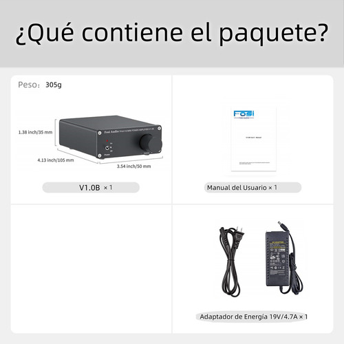 Fosi Audio V1.0b Amplificador De 2 Canales De Audio Estéreo