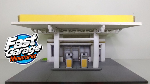 Diorama Maquete Posto De Combustível (gasolina) - Amarelo