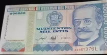 Comprar Billete 500000 - 500 Mil Intis 1988 Variante Franja Platino