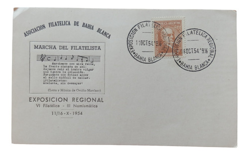 Bahia Blanca Expo Regional 1954 Marcha D Filatelista Musica