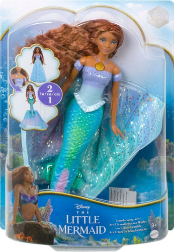 Boneca A Pequena Sereia Ariel Transformação 2 Em 1 Disney