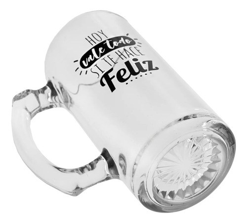 Juego De Tarros Cerveceros De Vidrio 3pzs Con Frase 355ml