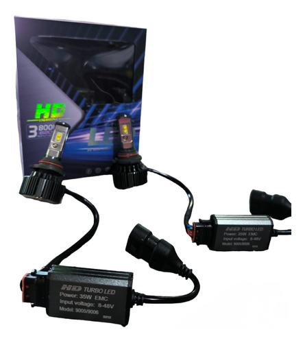 Ampolletas Led 9006 Turbo Csp 70w Real 7600lm Can Bus 12-24v