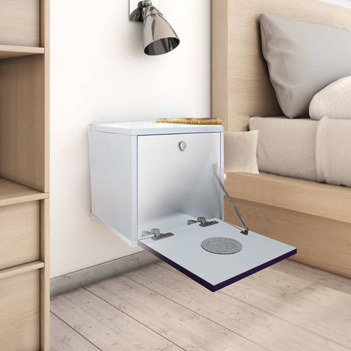 Buro Flotante Recamara Mdf Recamara Ensamblad Vinil Azul