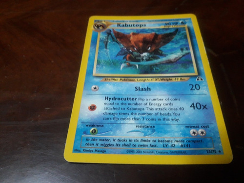 Carta Pokemon Kabutops Rara Neo Discovery