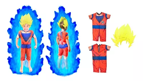 Fantasia Goku Infantil Dragon Ball Z Com Peruca