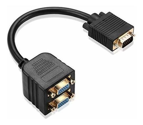 Cable Divisor Vga 1 Macho A 2 Hembras 25cm Negro