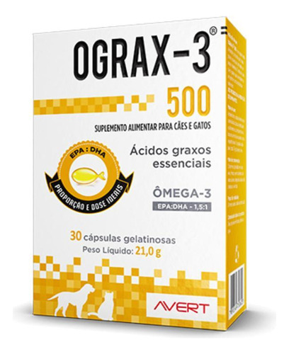 Suplemento Ograx3 De 500mg (30 Capsulas)  Avert
