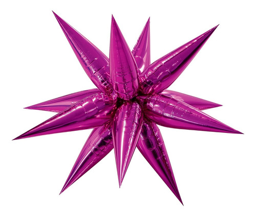 4 Globo Estrella Picos 3d Magic Star 12 Puntas # 36 Jumbo Color Fiusha