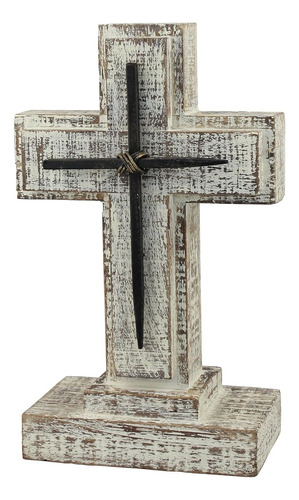 Accents Of Faith - Cruz De Pedestal De Madera De 9.0 In...