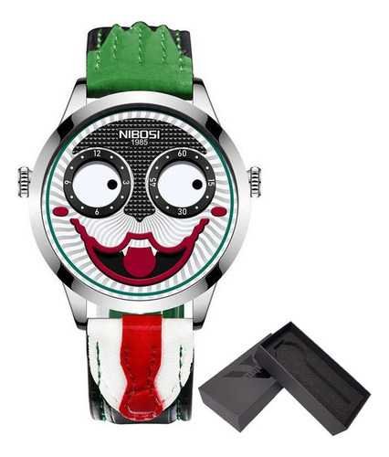 De Relojes De Pulsera Nibosi De Cuero Con Forma De Payaso Y