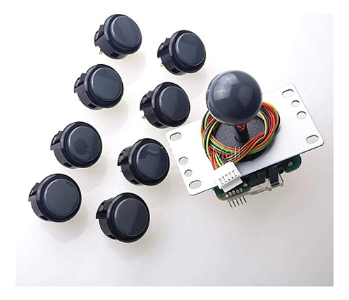 Sanwa Jlf-tp-8yt Joystick + Sanwa 8 Piezas Obsf-30 Paquete .