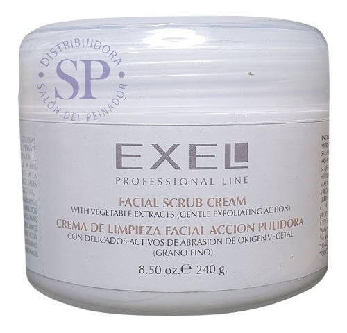 Crema Pulidora Facial Exel Grano Fino Limpieza X 240gr 