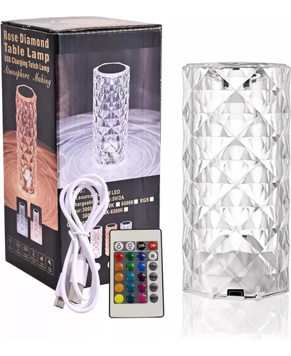 Lámpara Led De Cristal Multicolor De Mesa O Escritorio