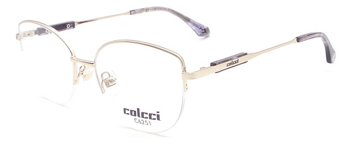 Armação De Óculos Colcci C6251e1053 Dourado Brilho Tamanho 53