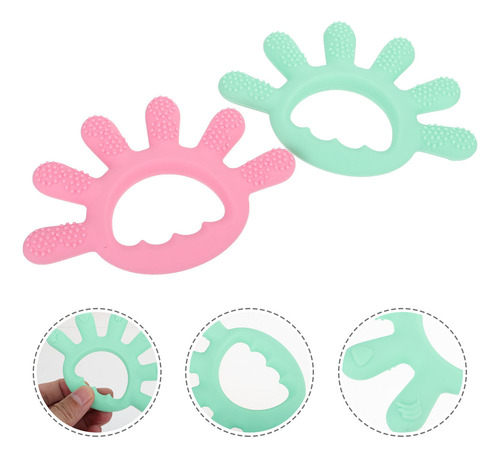 Anillos De Silicona Para Morder Frutas Con Seis Dedos, 2 Uni