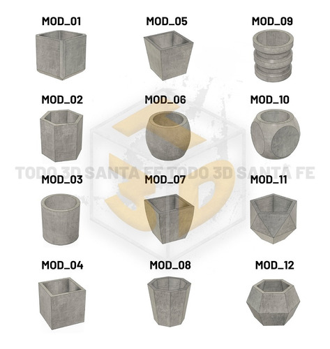 12 Moldes Para Hacer Macetas De Cemento - Pack Emprendedor