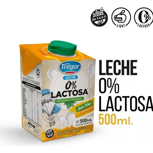 Leche 0% Lactosa X 500 Ml Tregar