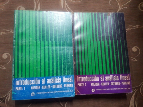 Libro Introducción Al Análisis Lineal De Kreider  2 Tomos 