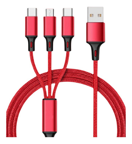 Cable De Carga Rápida Usb 3 En 1 Para Android Micro Tipoc