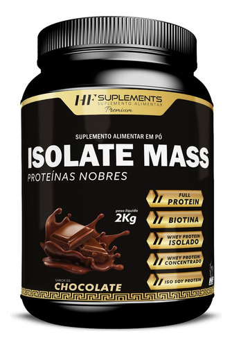 Isolate Mass Hipercalorico Proteinas Nobres 2kg Chocolate