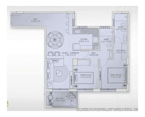 Imagen 11 de 13 de Alquiler. Departamento 2 Dorm 2 Baños Barrio General Paz. Moderno Y Con Amenities