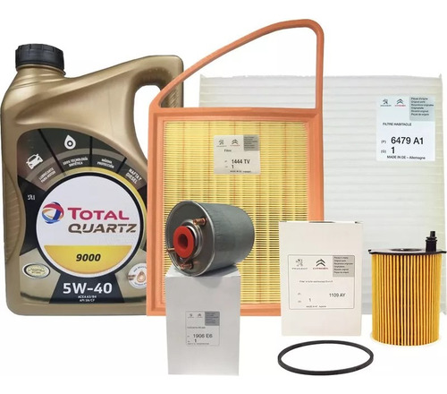 4 Filtros Originales + Aceite 5w40 Partner Berlingo Hdi 8v