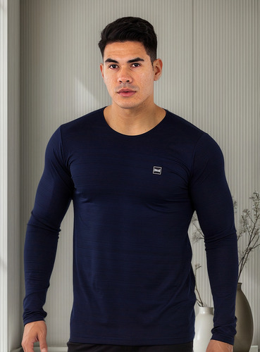 Camiseta Everlast Fundamentals Manga Longa - Masc Azul