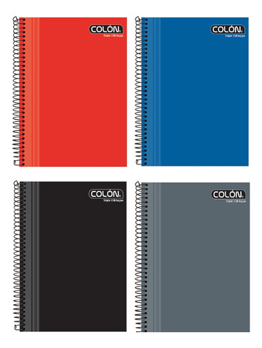 Pack Cuadernos Triple Colon Liso 150hojas X 4 Unidades