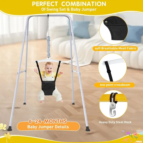 Saltador De Bebe Con Soporte, Juego De Columpios Para Jugar