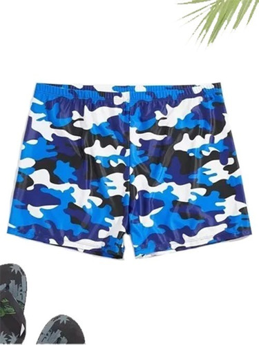 Shorts De Natación Con Estampado De Camuflaje Bañador