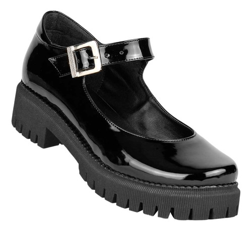 Zapato Mujer Mocasín Casual Tacón Negro Stfashion 00304100