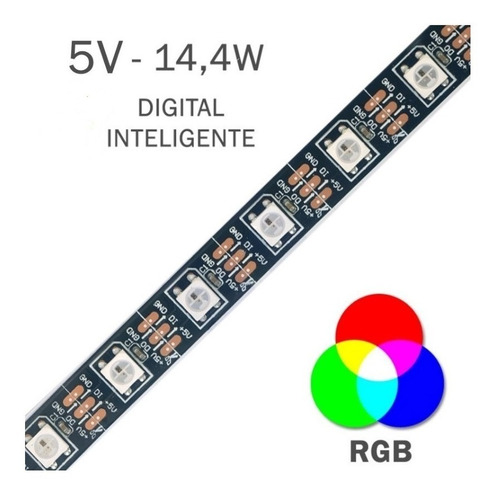 Tira Inteligente Digital Pixel Ws2812b 300 Led Ip20
