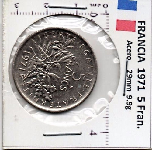 Monedas Mundo  Francia  Cinco   Franco  1974   F10