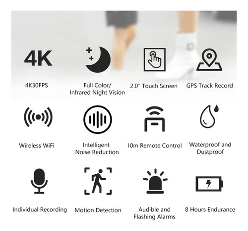 Cámara Corporal Portátil Sjcam A50 4k Cámara Deportiva Wifi