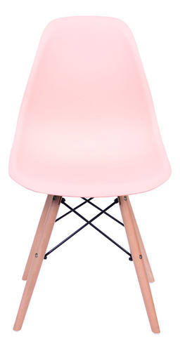 Cadeira de jantar BoxBit DKR Eames base madera, estrutura de cor  salmão, 1 unidade